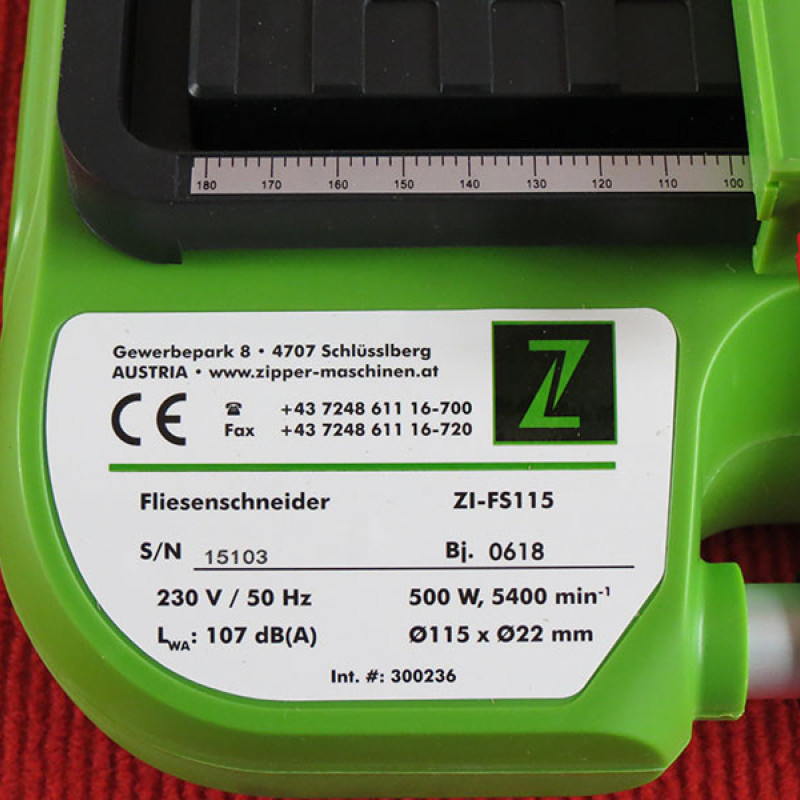Плиткорізний верстат Zipper ZI-FS115 Плиткорізний верстат Zipper ZI-FS115
