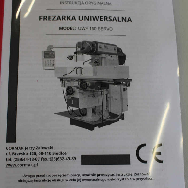 Універсальний фрезерний верстат CORMAK UWF 150 SERVO Універсальний фрезерний верстат CORMAK UWF 150 SERVO