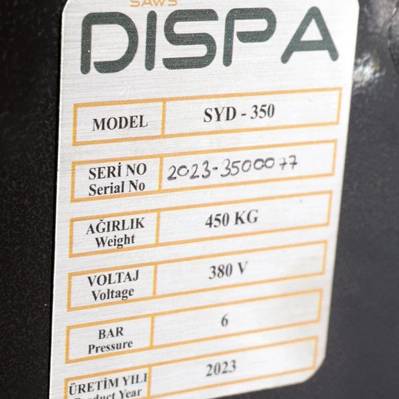 Напівавтоматична дискова пила з подвійним пневмозатиском Dispa Makina S-YD350 Напівавтоматична дискова пила з подвійним пневмозатиском Dispa Makina S-YD350