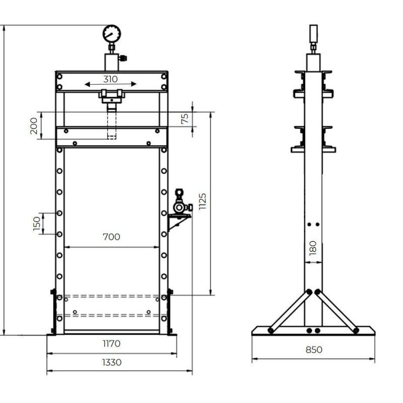 Прес гідравлічний Holzmann WP50ECO Прес гідравлічний Holzmann WP50ECO